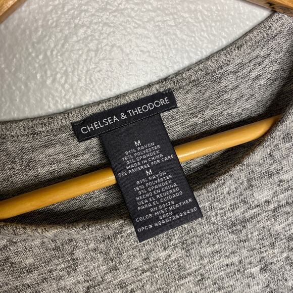 Chelsea & Theodore Black Gray Marble Sweater Medium - Picture 2 of 6